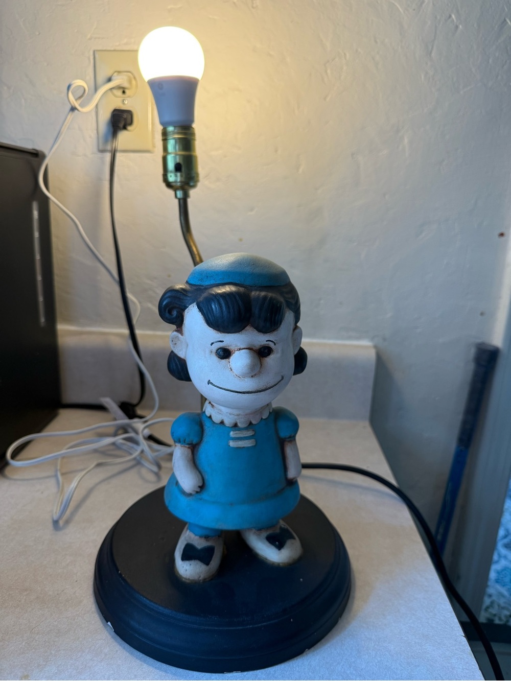 Vintage peanuts Lucy 1950’s working lamp rare